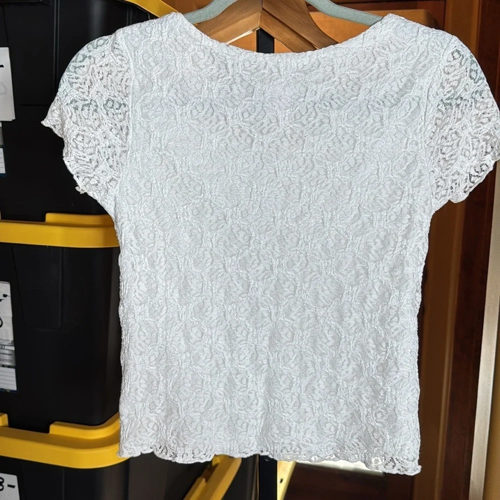 Justice Girls Lace Tee White Size Large 12/14